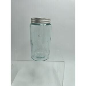 Antique Clear Glass Storage Spice or Condiment Jar Container w/Lid
